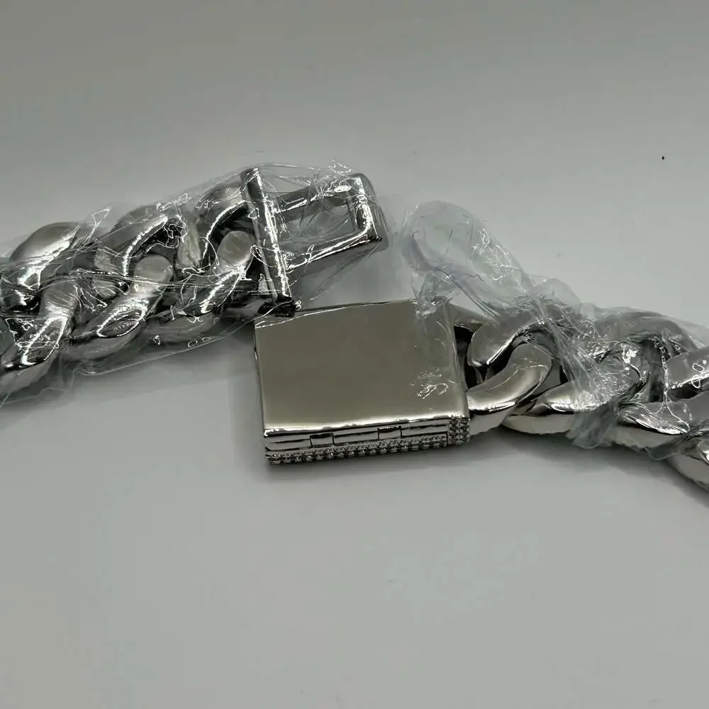 Silver Iced Cuban Link Chain Bracelet - Men Accessories Jewelry
